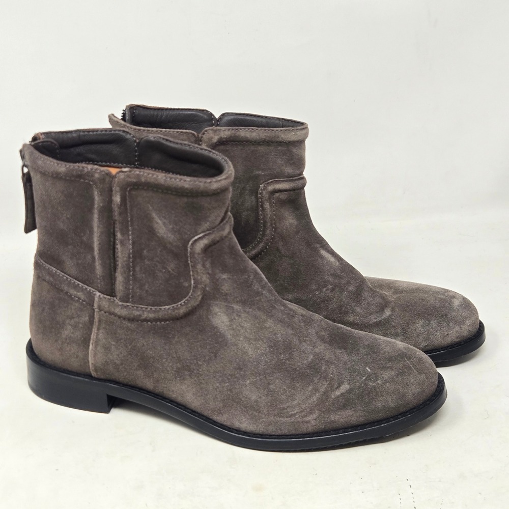 Johnston & Murphy Darby Grey Suede Back Zip Ankle Boots Womens 7M 78-52634